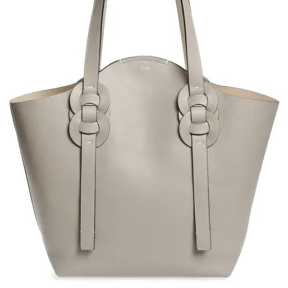 NWT $1,150 CHLOÉ Medium Darryl Leather Tote in Stormy Grey! - Picture 3 of 13